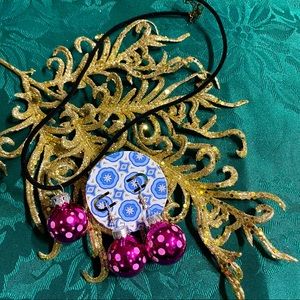 🎄 New Christmas Ornament Earrings & Necklace Set